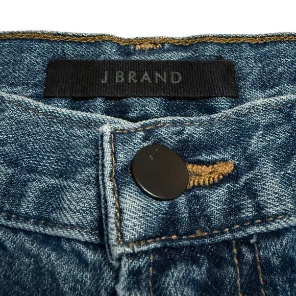J Brand Joan Crop Jeans Wide Leg Ankle Length Blue Denim Gold Stripe USA Size 27 - Picture 4 of 12
